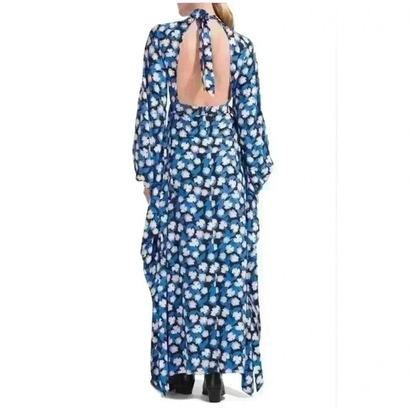 New NWT Staud Danica Maxi Dress White Acid Floral Open Back Size XS Retails $495 - Picture 2 of 7